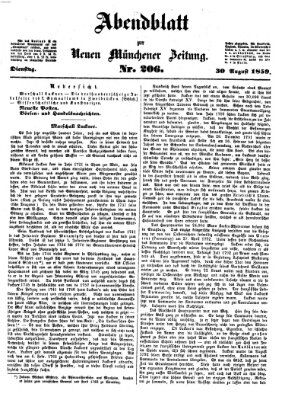 Neue Münchener Zeitung. Morgenblatt (Süddeutsche Presse) Dienstag 30. August 1859