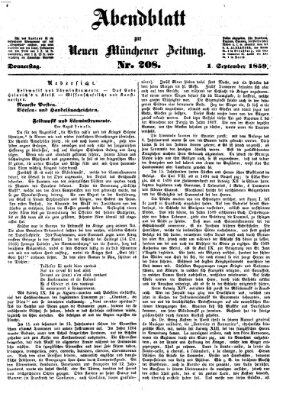 Neue Münchener Zeitung. Morgenblatt (Süddeutsche Presse) Donnerstag 1. September 1859