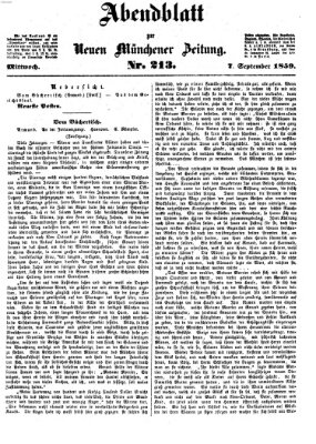 Neue Münchener Zeitung. Morgenblatt (Süddeutsche Presse) Mittwoch 7. September 1859