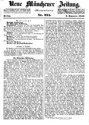 Neue Münchener Zeitung. Morgenblatt (Süddeutsche Presse) Freitag 9. September 1859