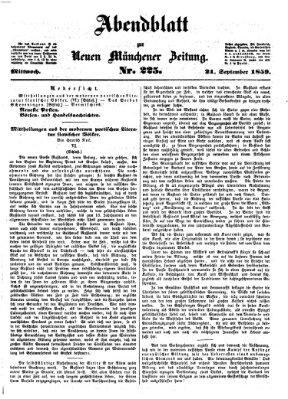 Neue Münchener Zeitung. Morgenblatt (Süddeutsche Presse) Mittwoch 21. September 1859