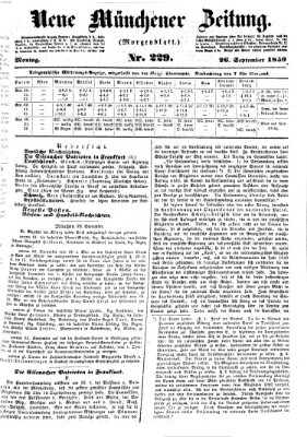 Neue Münchener Zeitung. Morgenblatt (Süddeutsche Presse) Montag 26. September 1859