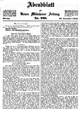 Neue Münchener Zeitung. Morgenblatt (Süddeutsche Presse) Montag 26. September 1859