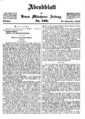 Neue Münchener Zeitung. Morgenblatt (Süddeutsche Presse) Dienstag 27. September 1859