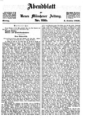 Neue Münchener Zeitung. Morgenblatt (Süddeutsche Presse) Montag 3. Oktober 1859