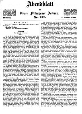 Neue Münchener Zeitung. Morgenblatt (Süddeutsche Presse) Mittwoch 5. Oktober 1859