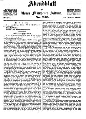 Neue Münchener Zeitung. Morgenblatt (Süddeutsche Presse) Dienstag 11. Oktober 1859