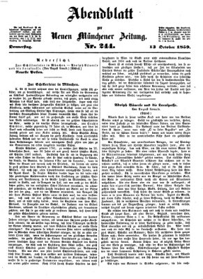 Neue Münchener Zeitung. Morgenblatt (Süddeutsche Presse) Donnerstag 13. Oktober 1859