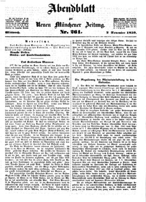 Neue Münchener Zeitung. Morgenblatt (Süddeutsche Presse) Mittwoch 2. November 1859