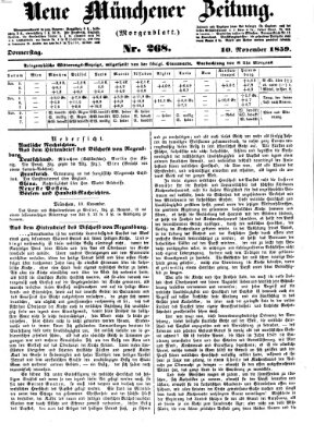 Neue Münchener Zeitung. Morgenblatt (Süddeutsche Presse) Donnerstag 10. November 1859