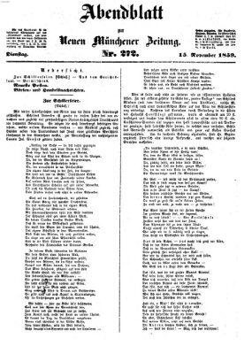 Neue Münchener Zeitung. Morgenblatt (Süddeutsche Presse) Dienstag 15. November 1859