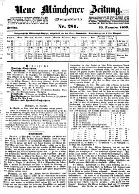 Neue Münchener Zeitung. Morgenblatt (Süddeutsche Presse) Freitag 25. November 1859