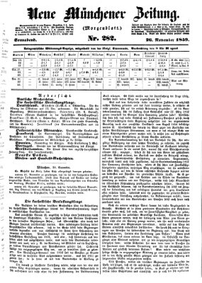 Neue Münchener Zeitung. Morgenblatt (Süddeutsche Presse) Samstag 26. November 1859