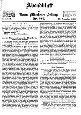 Neue Münchener Zeitung. Morgenblatt (Süddeutsche Presse) Samstag 26. November 1859