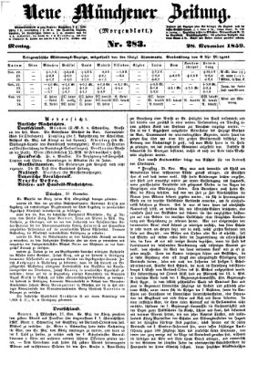 Neue Münchener Zeitung. Morgenblatt (Süddeutsche Presse) Montag 28. November 1859