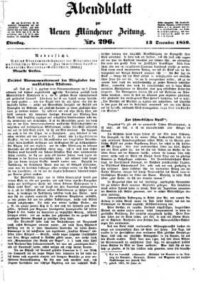 Neue Münchener Zeitung. Morgenblatt (Süddeutsche Presse) Dienstag 13. Dezember 1859