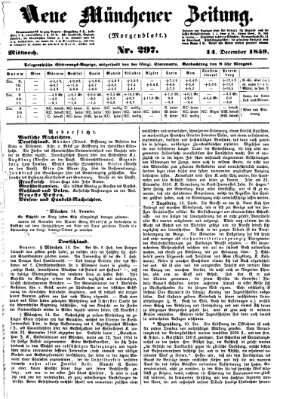 Neue Münchener Zeitung. Morgenblatt (Süddeutsche Presse) Mittwoch 14. Dezember 1859