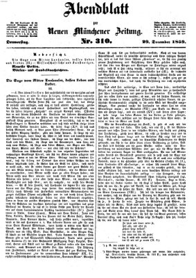 Neue Münchener Zeitung. Morgenblatt (Süddeutsche Presse) Donnerstag 29. Dezember 1859