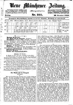 Neue Münchener Zeitung. Morgenblatt (Süddeutsche Presse) Freitag 30. Dezember 1859