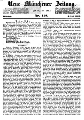 Neue Münchener Zeitung. Morgenblatt (Süddeutsche Presse) Mittwoch 4. Juli 1860