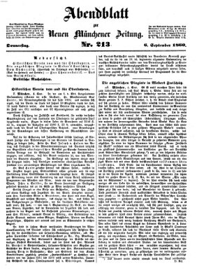 Neue Münchener Zeitung. Morgenblatt (Süddeutsche Presse) Donnerstag 6. September 1860