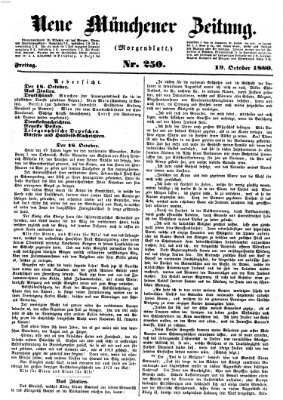 Neue Münchener Zeitung. Morgenblatt (Süddeutsche Presse) Freitag 19. Oktober 1860