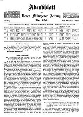 Neue Münchener Zeitung. Morgenblatt (Süddeutsche Presse) Freitag 26. Oktober 1860