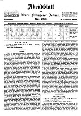 Neue Münchener Zeitung. Morgenblatt (Süddeutsche Presse) Samstag 3. November 1860