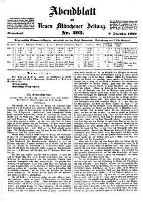 Neue Münchener Zeitung. Morgenblatt (Süddeutsche Presse) Samstag 8. Dezember 1860