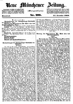 Neue Münchener Zeitung. Morgenblatt (Süddeutsche Presse) Samstag 15. Dezember 1860