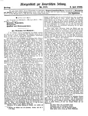 Bayerische Zeitung. Mittag-Ausgabe (Süddeutsche Presse) Freitag 4. Juli 1862