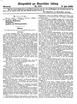 Bayerische Zeitung. Mittag-Ausgabe (Süddeutsche Presse) Mittwoch 9. Juli 1862