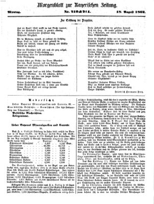 Bayerische Zeitung. Mittag-Ausgabe (Süddeutsche Presse) Montag 18. August 1862