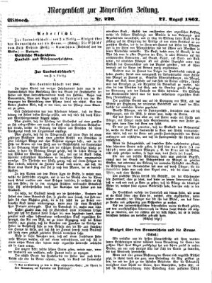 Bayerische Zeitung. Mittag-Ausgabe (Süddeutsche Presse) Mittwoch 27. August 1862