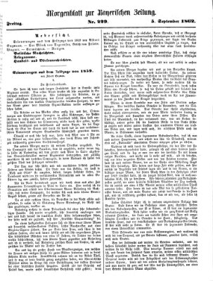 Bayerische Zeitung. Mittag-Ausgabe (Süddeutsche Presse) Freitag 5. September 1862