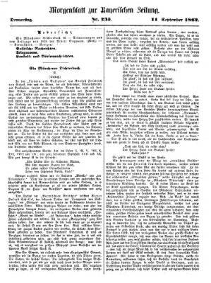 Bayerische Zeitung. Mittag-Ausgabe (Süddeutsche Presse) Donnerstag 11. September 1862