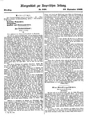 Bayerische Zeitung. Mittag-Ausgabe (Süddeutsche Presse) Dienstag 16. September 1862