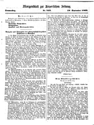 Bayerische Zeitung. Mittag-Ausgabe (Süddeutsche Presse) Donnerstag 18. September 1862