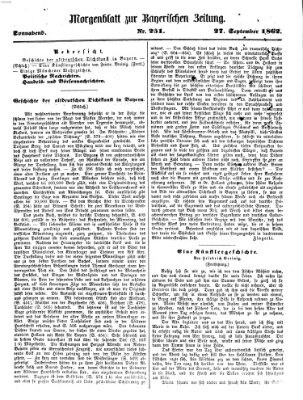 Bayerische Zeitung. Mittag-Ausgabe (Süddeutsche Presse) Samstag 27. September 1862