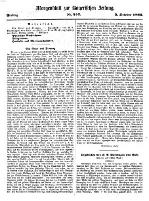 Bayerische Zeitung. Mittag-Ausgabe (Süddeutsche Presse) Freitag 3. Oktober 1862