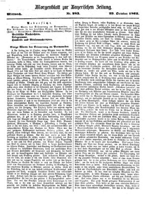 Bayerische Zeitung. Mittag-Ausgabe (Süddeutsche Presse) Mittwoch 29. Oktober 1862