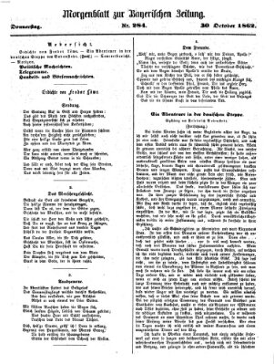 Bayerische Zeitung. Mittag-Ausgabe (Süddeutsche Presse) Donnerstag 30. Oktober 1862