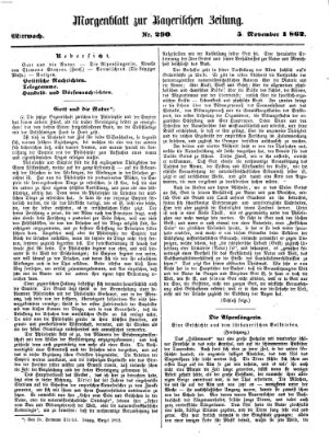 Bayerische Zeitung. Mittag-Ausgabe (Süddeutsche Presse) Mittwoch 5. November 1862