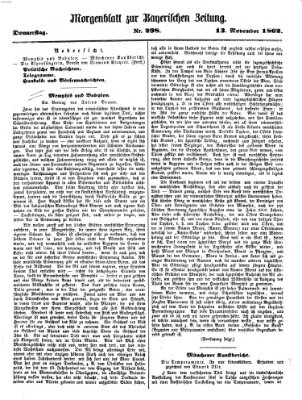 Bayerische Zeitung. Mittag-Ausgabe (Süddeutsche Presse) Donnerstag 13. November 1862