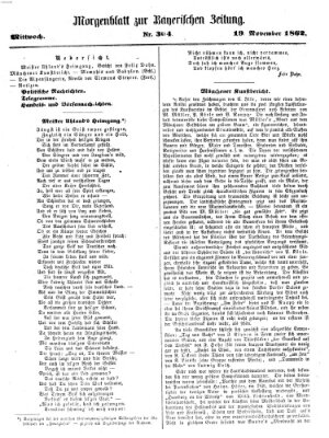 Bayerische Zeitung. Mittag-Ausgabe (Süddeutsche Presse) Mittwoch 19. November 1862