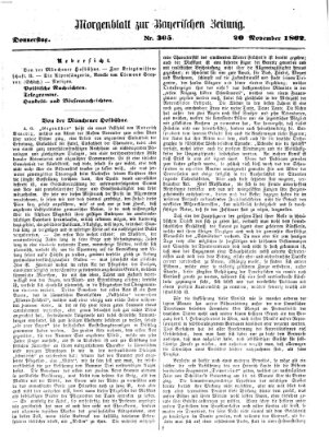 Bayerische Zeitung. Mittag-Ausgabe (Süddeutsche Presse) Donnerstag 20. November 1862