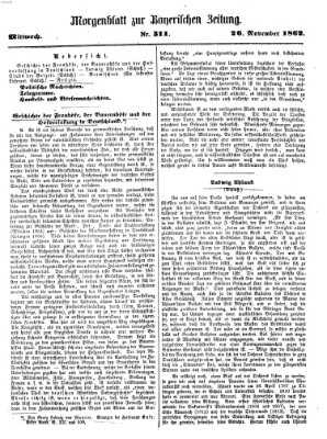 Bayerische Zeitung. Mittag-Ausgabe (Süddeutsche Presse) Mittwoch 26. November 1862