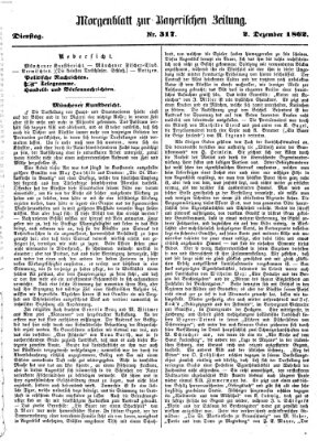 Bayerische Zeitung. Mittag-Ausgabe (Süddeutsche Presse) Dienstag 2. Dezember 1862