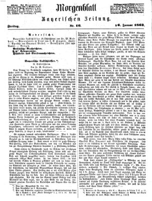 Bayerische Zeitung. Mittag-Ausgabe (Süddeutsche Presse) Freitag 16. Januar 1863