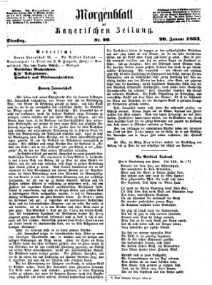 Bayerische Zeitung. Mittag-Ausgabe (Süddeutsche Presse) Dienstag 20. Januar 1863